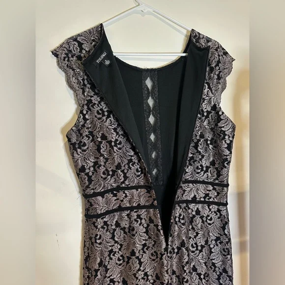 Roz & Ali Black Sheath Midi Dress Sleeveless Crew Neck - Picture 7 of 7